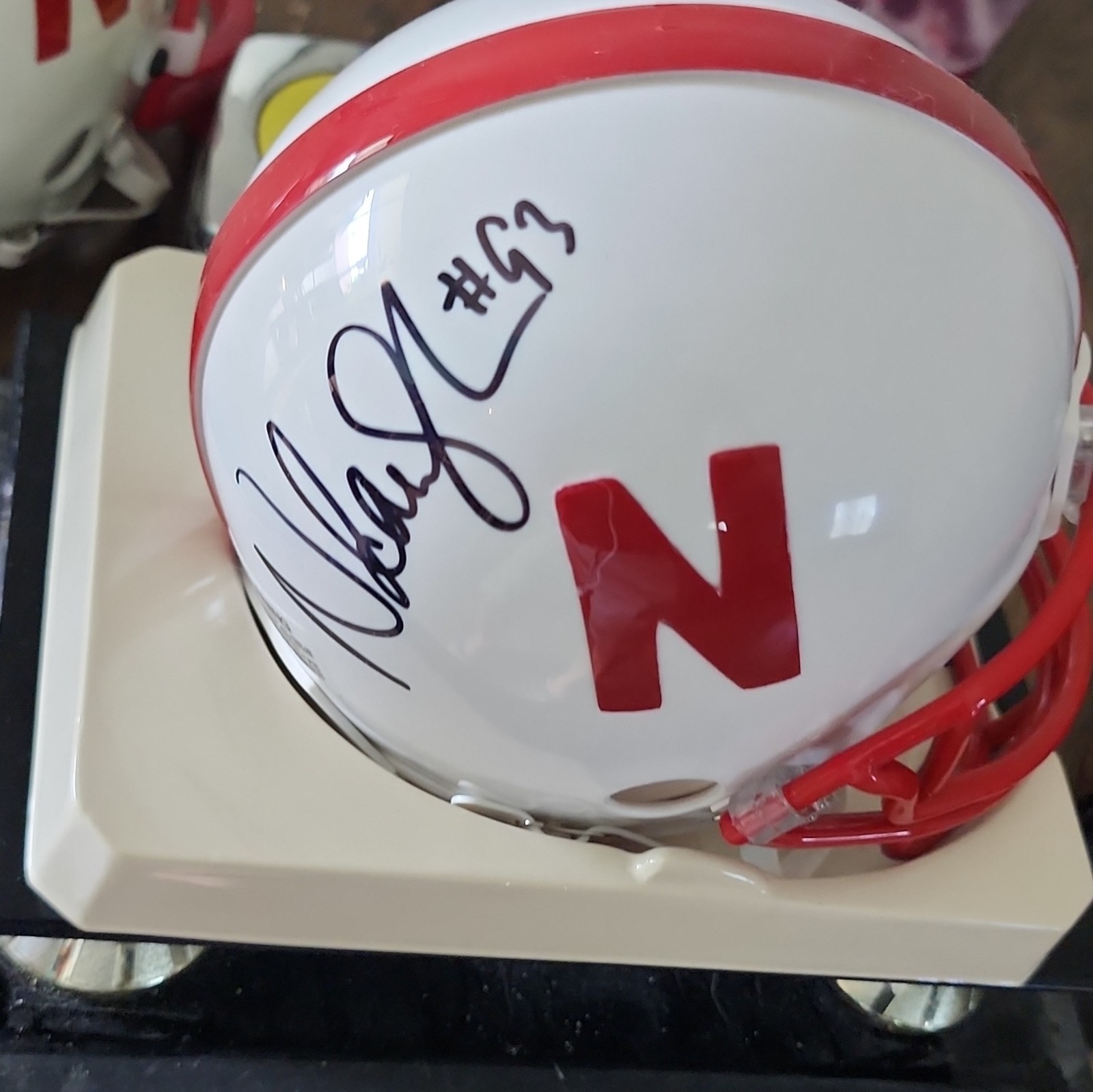Nebraska Cornhuskers #93 Autographed Football Helmet AI Global Certified