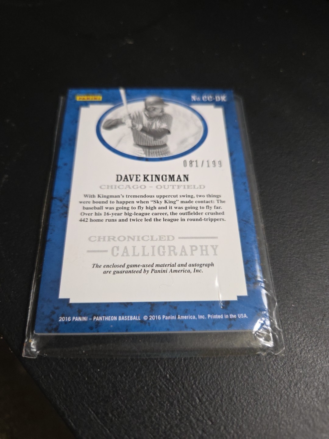 2016 Panini Pantheon – Chronicled Calligraphy Dave Kingman #CC-DK /199 (AU, MEM)