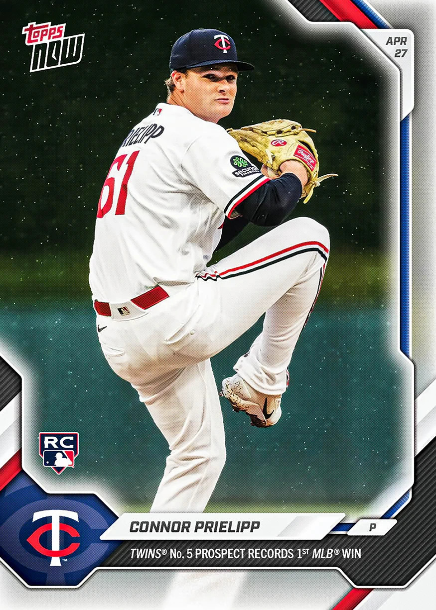 2026 Topps Now Card 132 Connor Prielipp Records 1st MLB Win – 25 Cents Shipping!