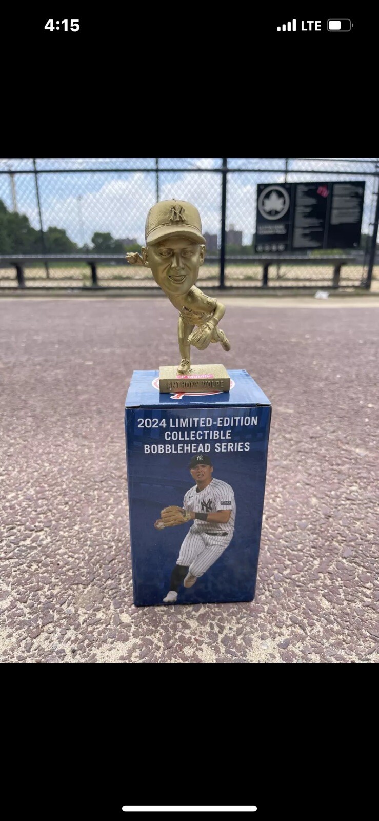 Anthony Volpe ALL GOLD *RARE ONLY 1100* Bobblehead 8/11 SGA NYY Giveaway