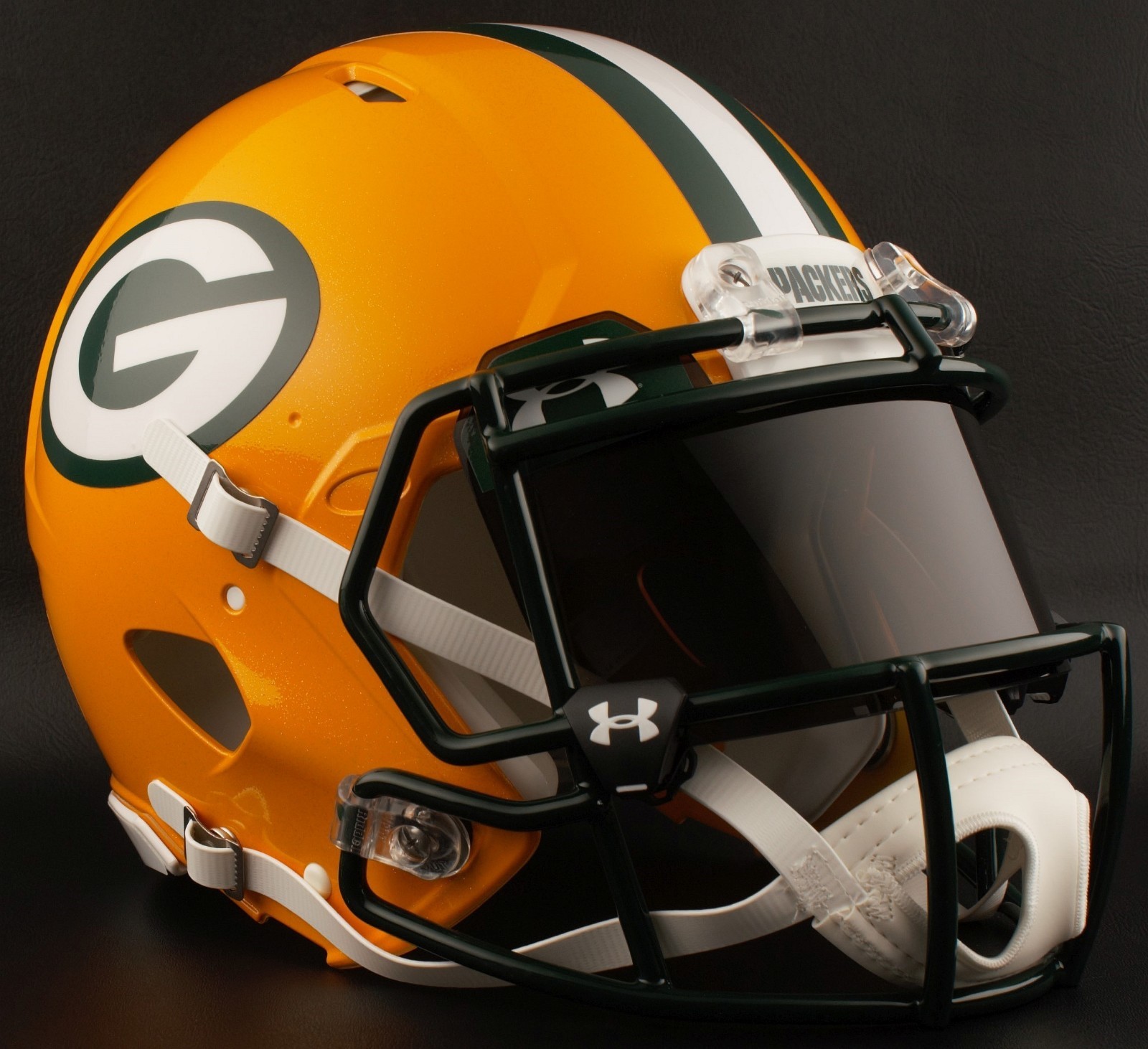 GREEN BAY PACKERS NFL Authentic GAMEDAY Football Helmet w/ BLACK-TINT Eye Shield