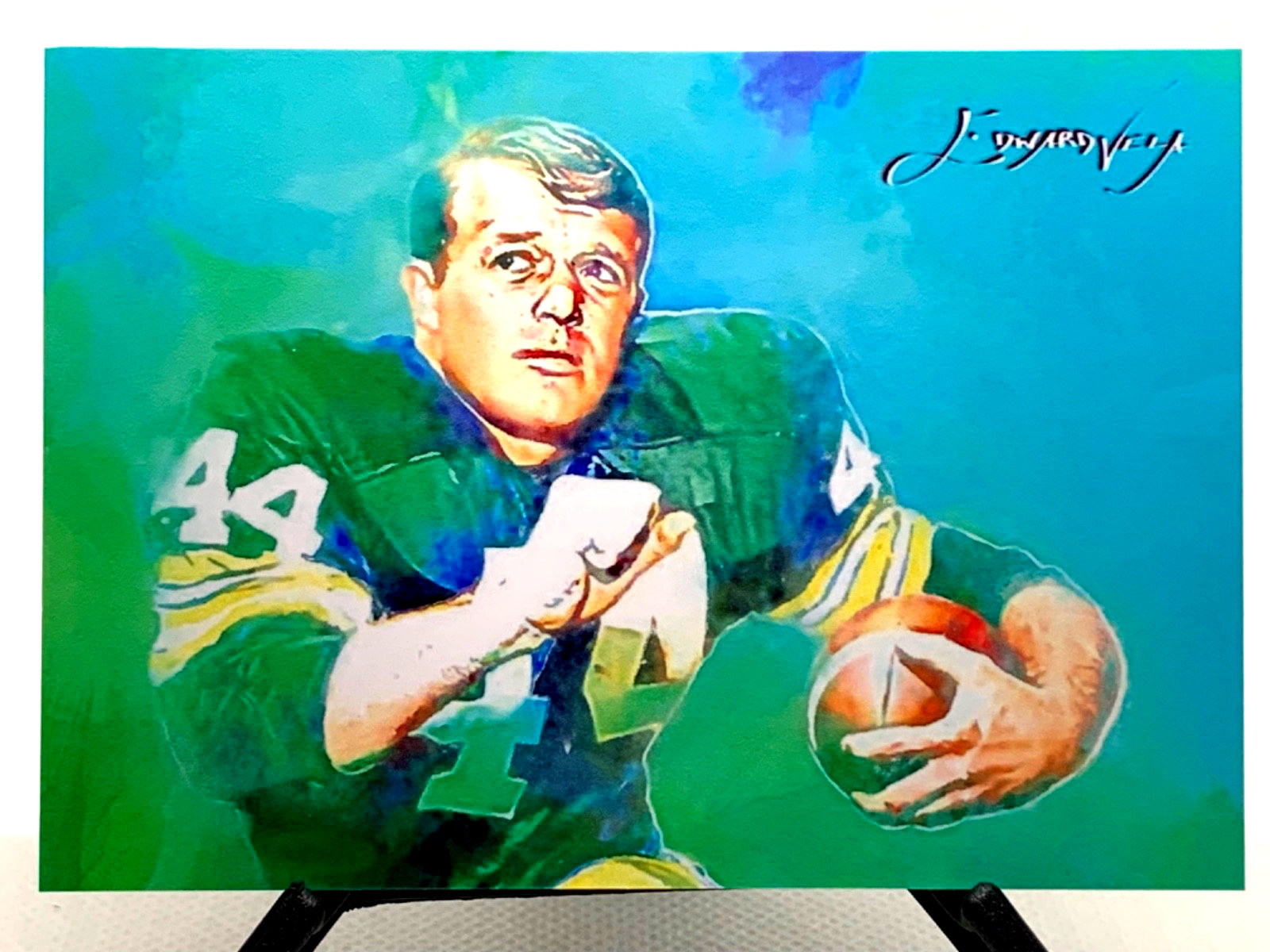 Donny Anderson 36/50 Limited Edition Signed Edward Vela card (Football)