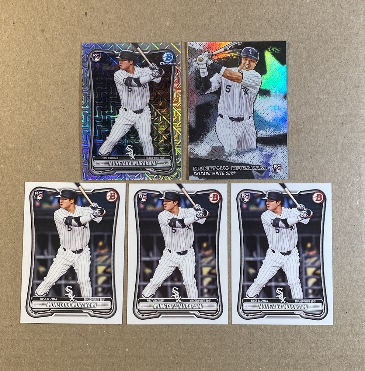 Munetaka Murakami 2026 Bowman, MOJO REFRACTOR + Topps Stars of MLB (RC LOT OF 5)