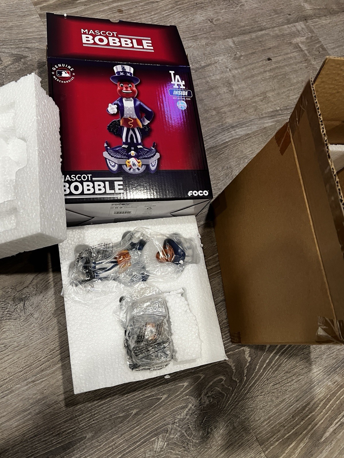 Dodgers AMERICANA + LA DODGERs DOG Los Angeles Dodgers Mascot Bobble #56/144 NIB