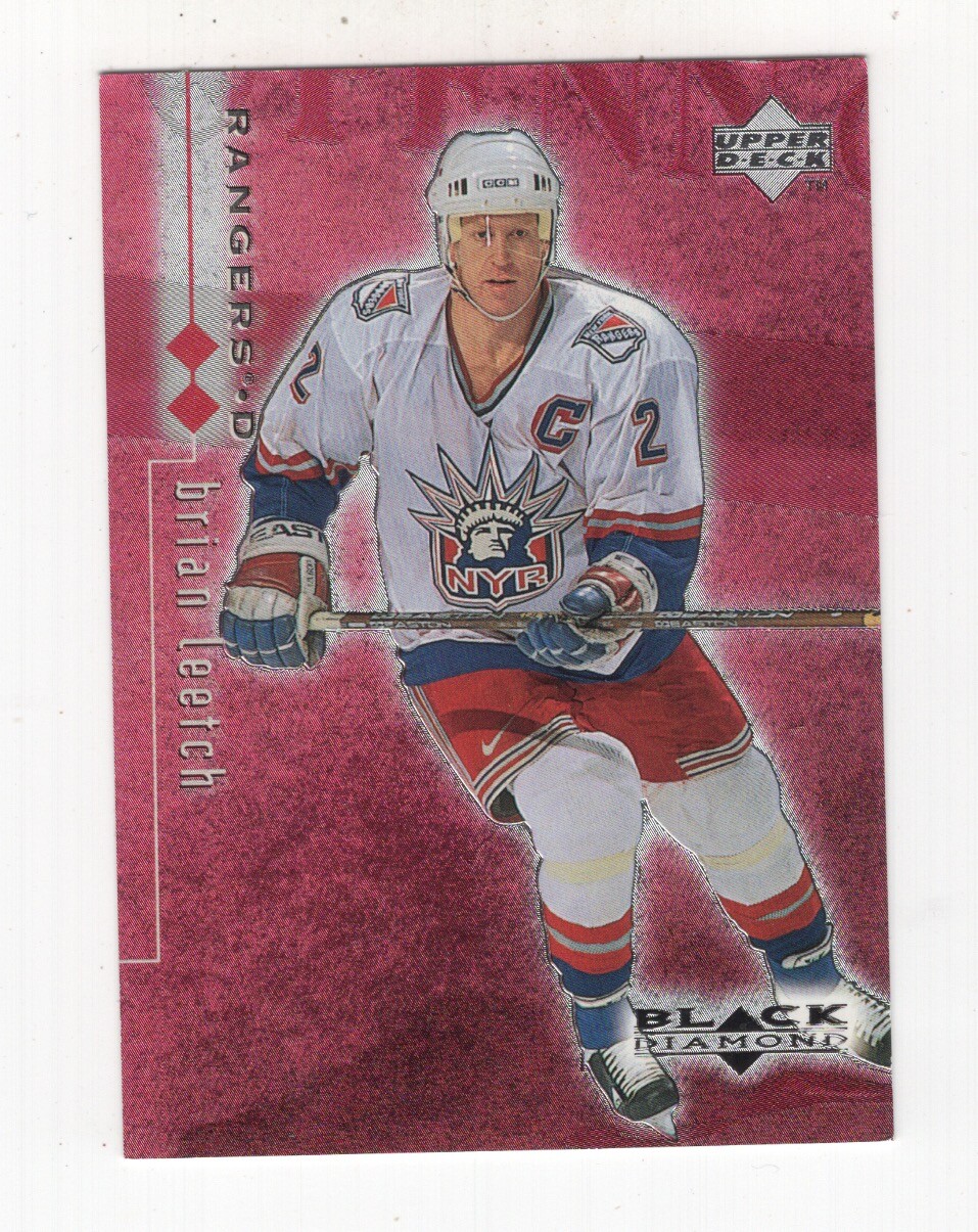 1998-99 UD BLACK DIAMOND HOCKEY RED TINT BRIAN LEETCH RANGERS #56 1461/2000