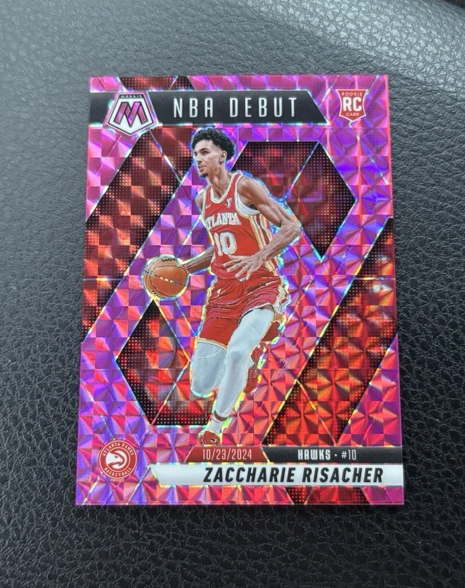 ZACCHARIE RISACHER 2024-25 MOSAIC NBA DEBUT ROOKIE PINK PRIZM RC /175