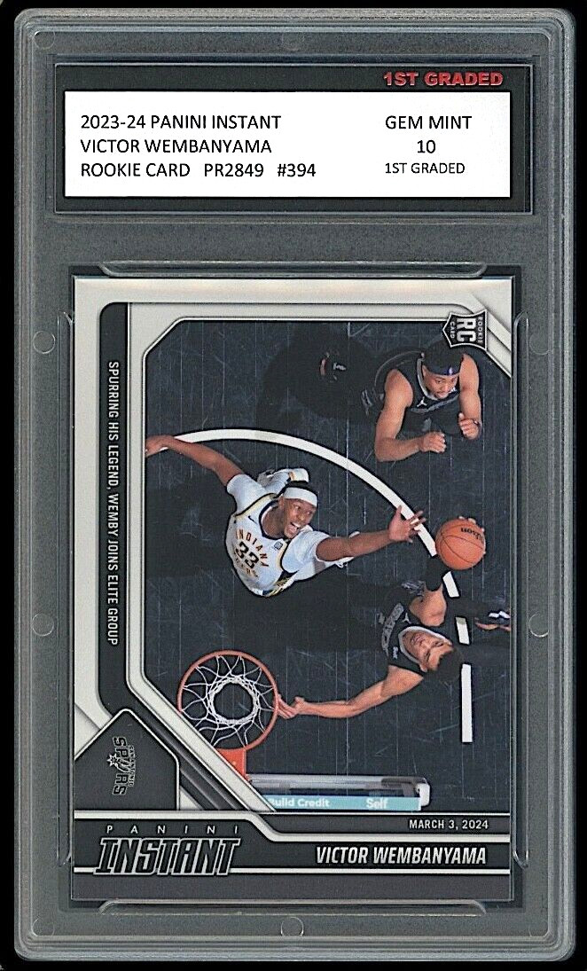 Victor Wembanyama 2023-24 Panini Instant 1st Graded 10 NBA Rookie Card RC #394