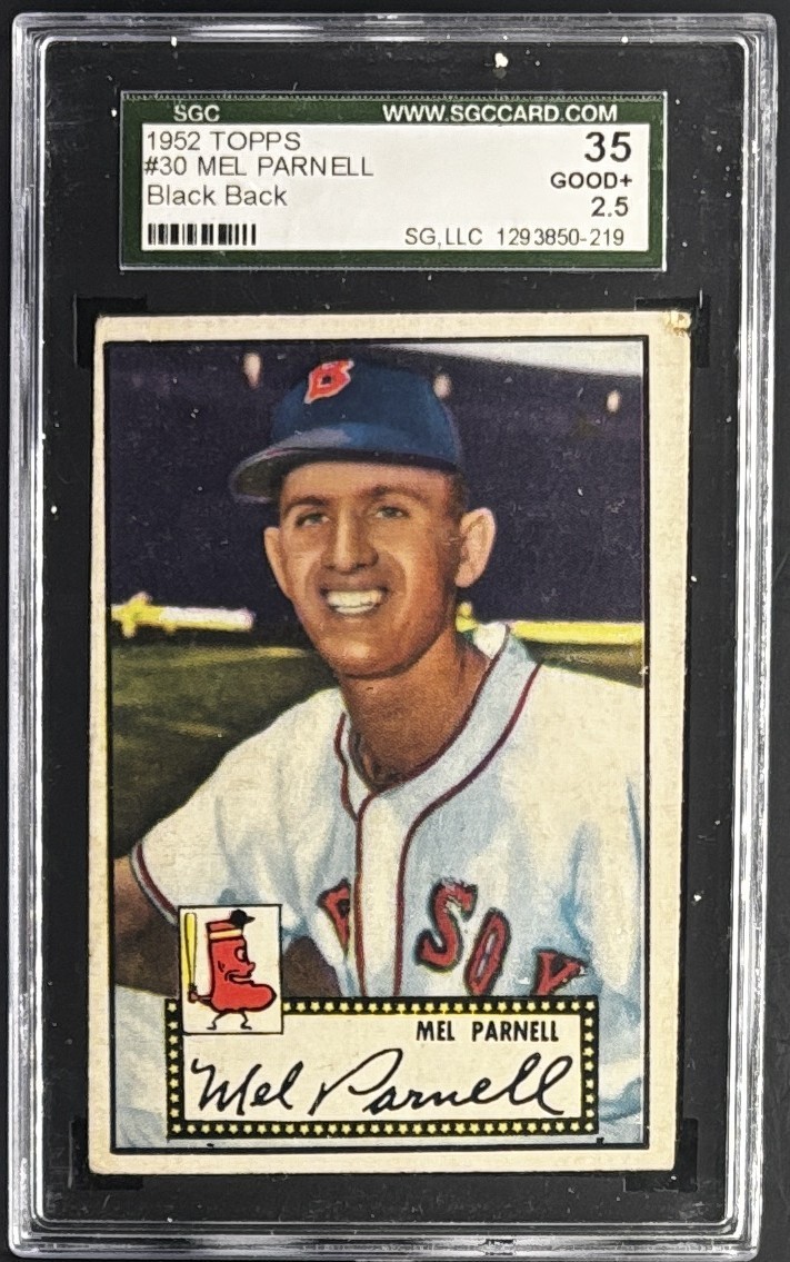 1952 Topps #30 Mel Parnell Black Back SGC 2.5 In the Boston Red Sox HOF