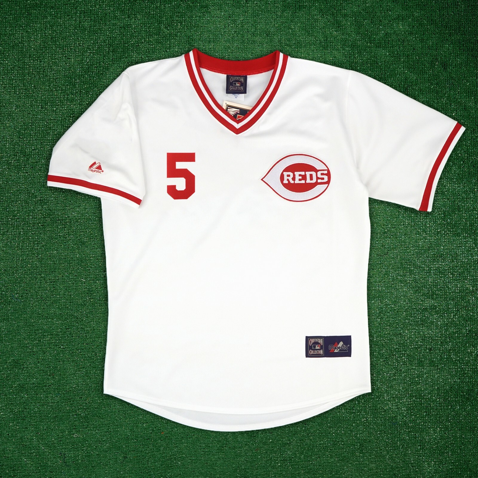 Johnny Bench 1975 Cincinnati Reds Men’s Home White Cooperstown Jersey