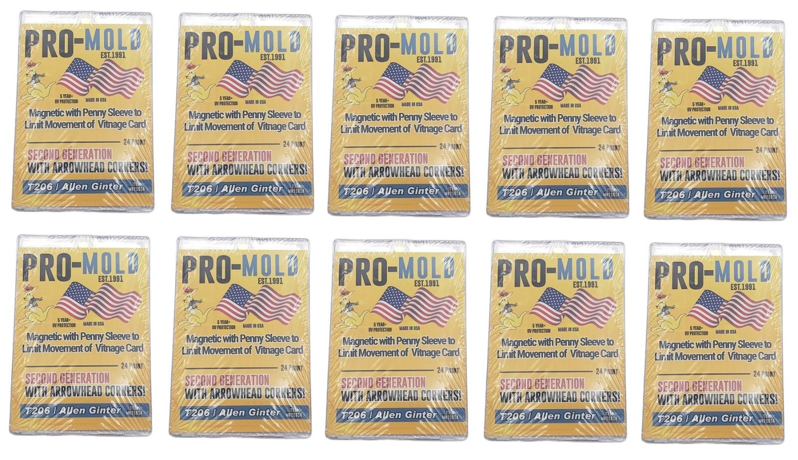 (10-Pack) Pro-Mold Magnetic with Sleeve 2ND GEN – 24pt Tobacco Size Card Holder