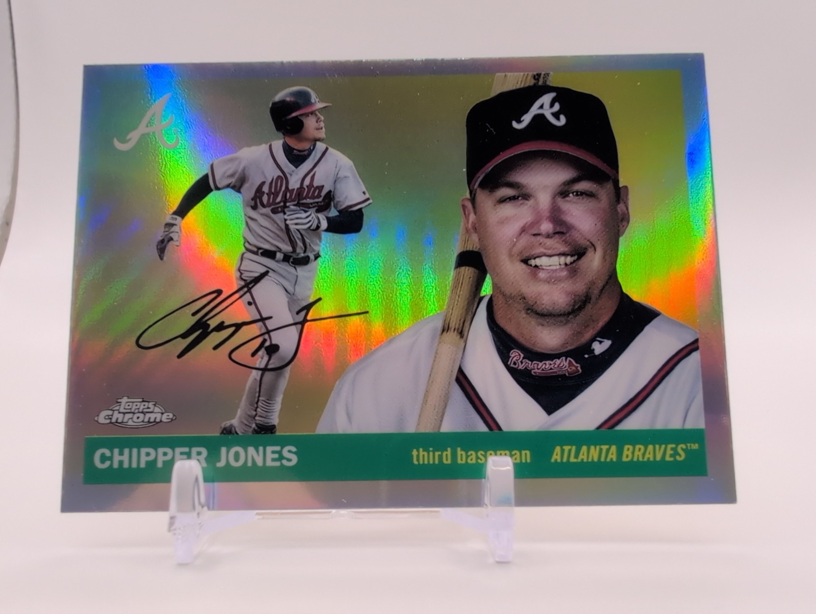 2025 TOPPS CHROME PLATINUM REFRACTOR #374 CHIPPER JONES ATLANTA BRAVES