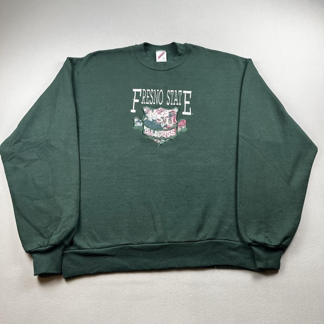 Vintage Fresno State Bulldogs Sweatshirt Mens Large Green FSU University USA 90s