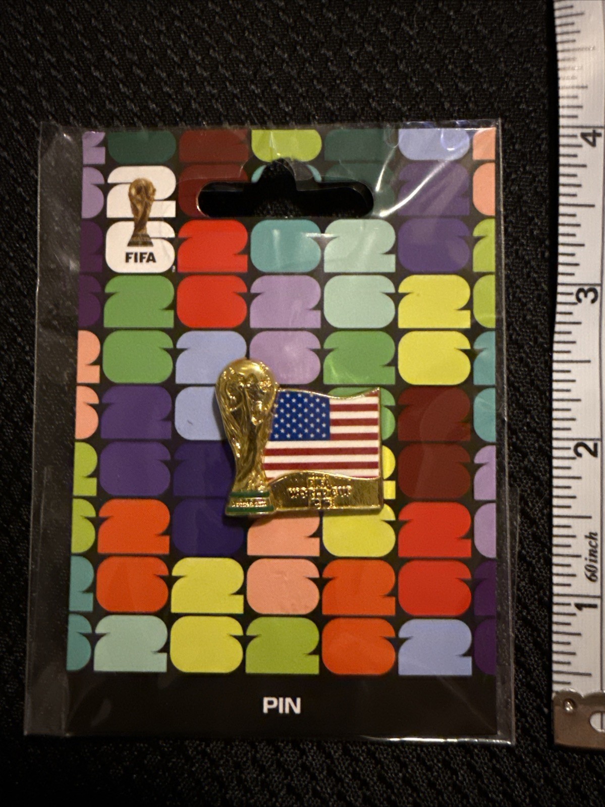 2026 FIFA World Cup USA American Flag Trophy Pin Free ship