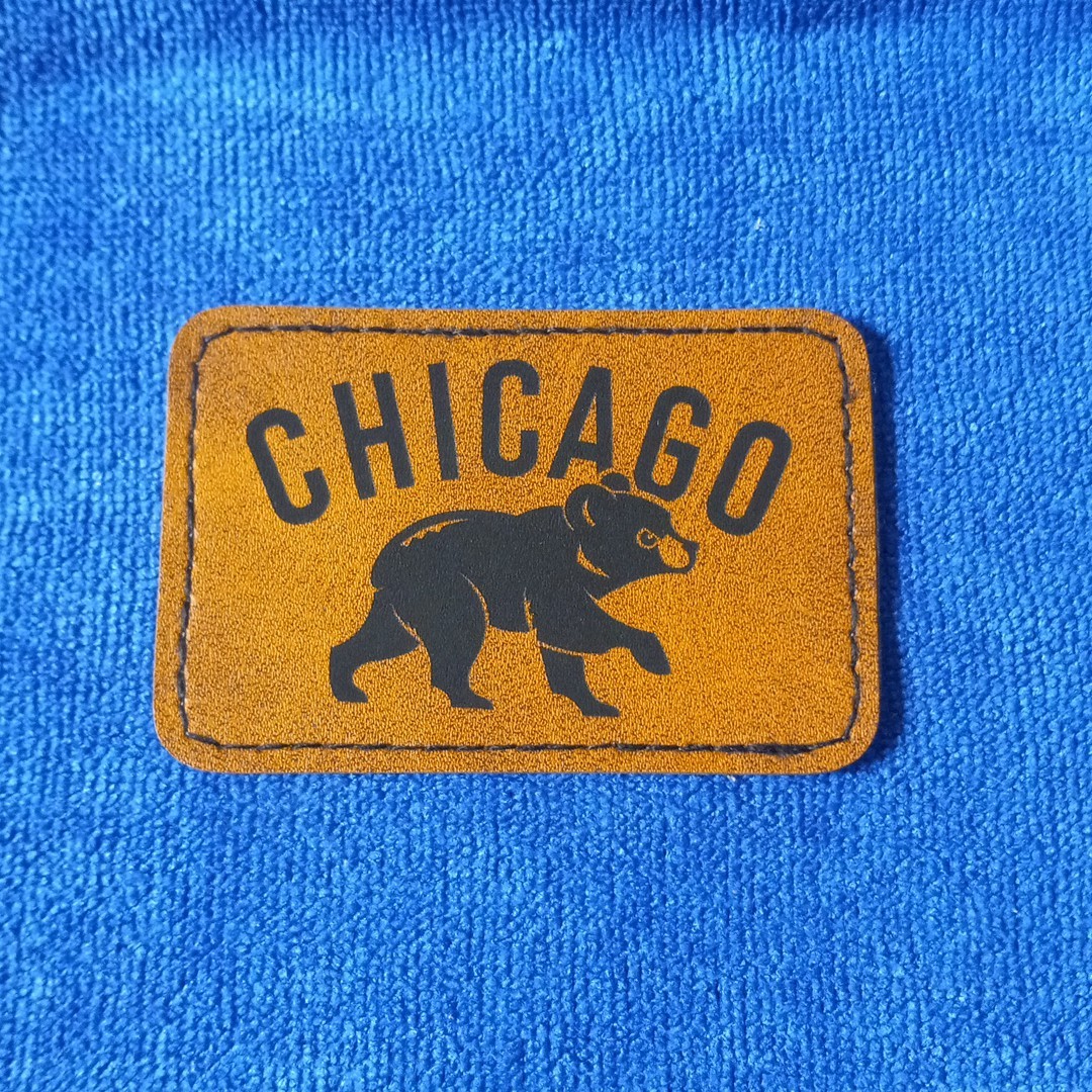 Cubs Leather Iron on Patch For Hats And Accessories