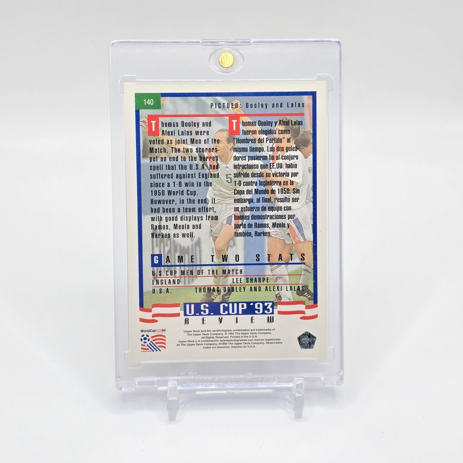 1993 Upper Deck World Cup 94 Preview Alexi Lalas 140 On Card Auto USAMNT Legend