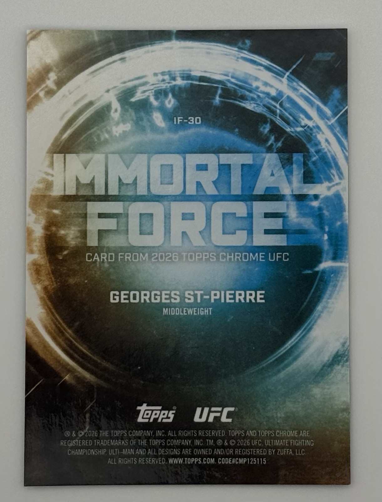 2026 Topps Chrome UFC Immortal Force Georges St-Pierre Case Hit SSP