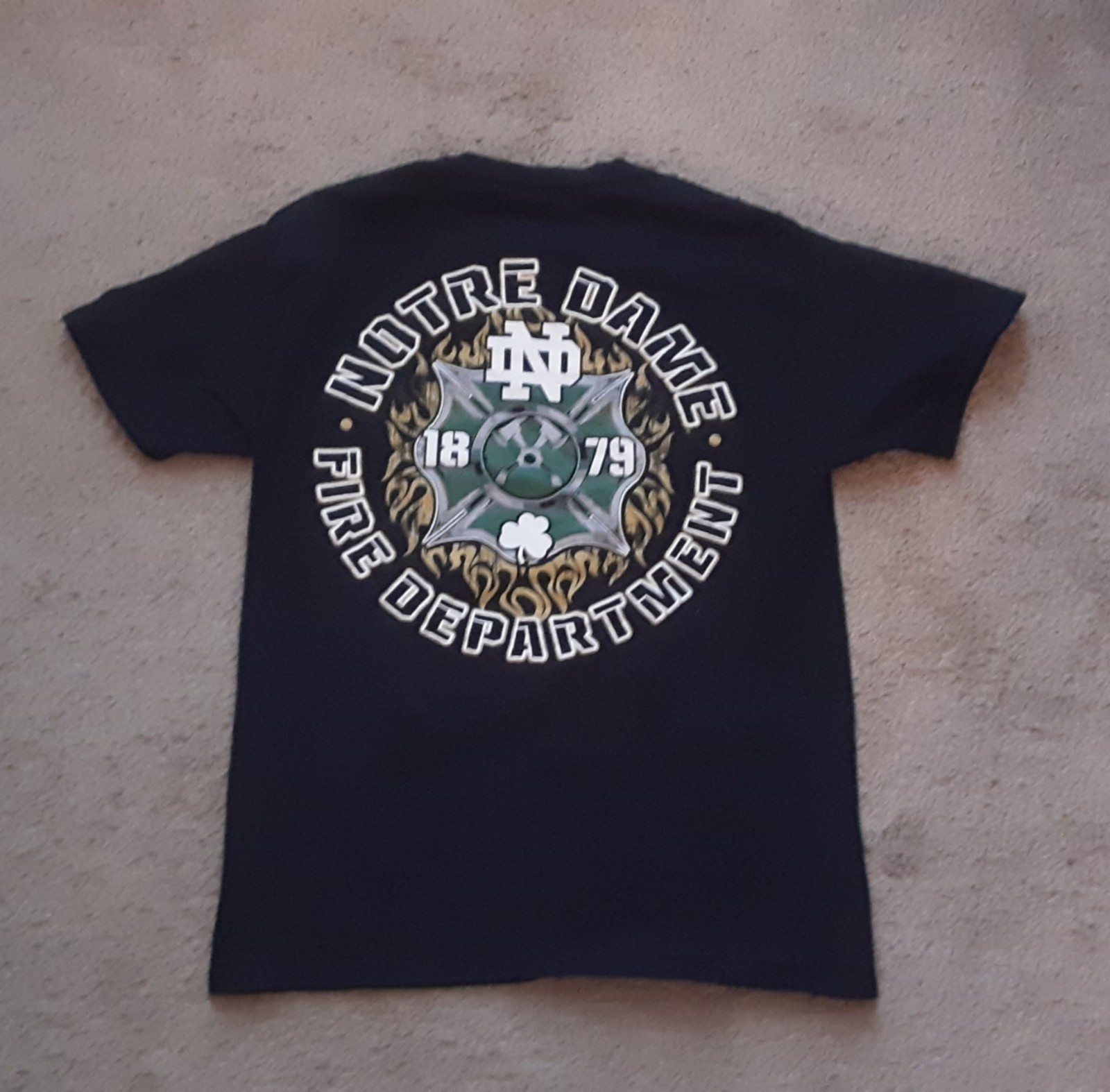 Champion Notre Dame Fire Department Dark Blue Medium Tee Shirt