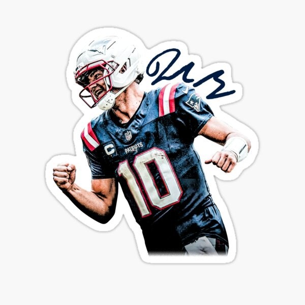 Drake Maye new england Funny Sticker decal 4″ Glossy pats patriots qb