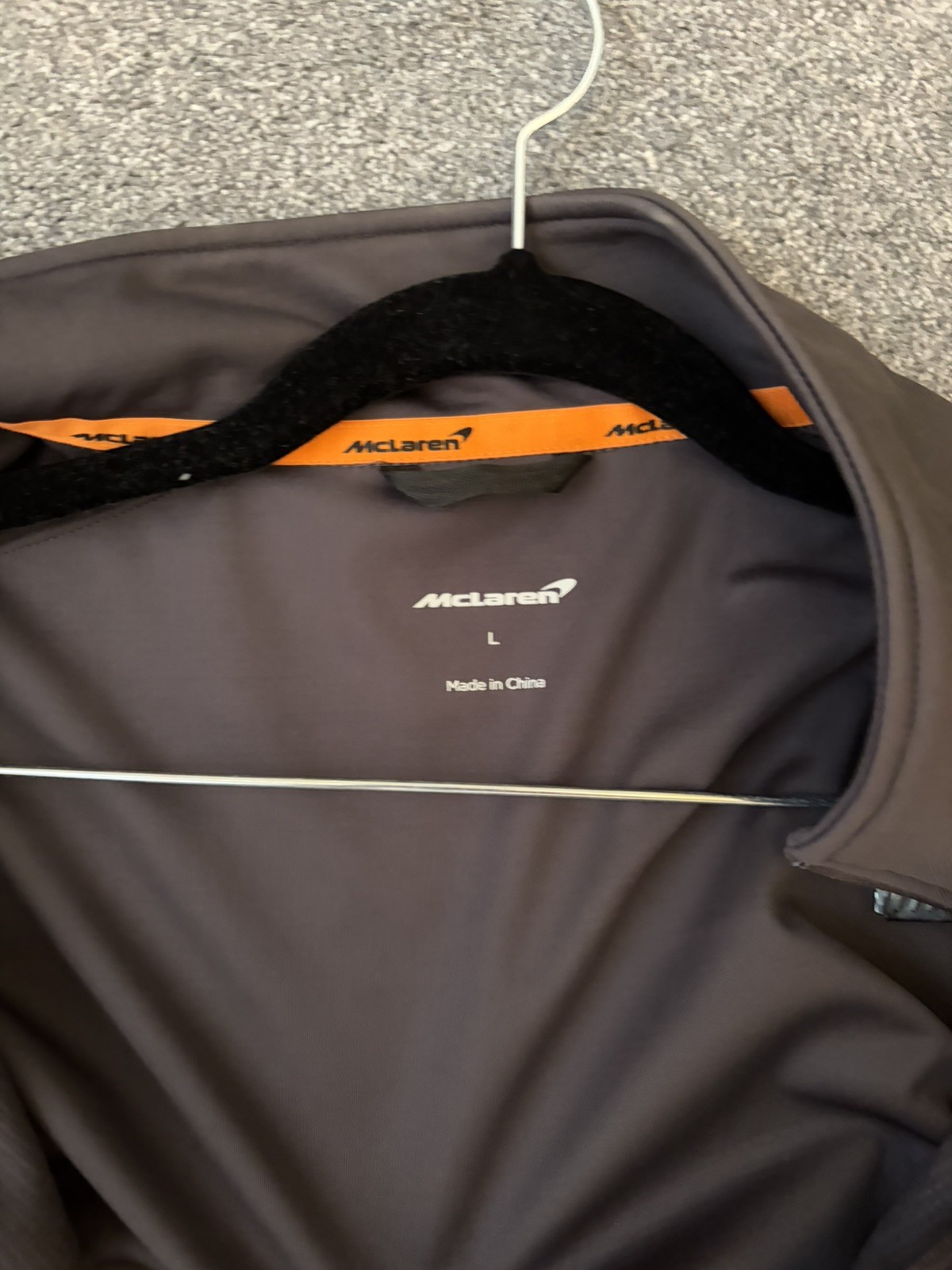 McLaren F1 Team Softshell Jacket – Phantom Grey – Papaya Orange Accents – L