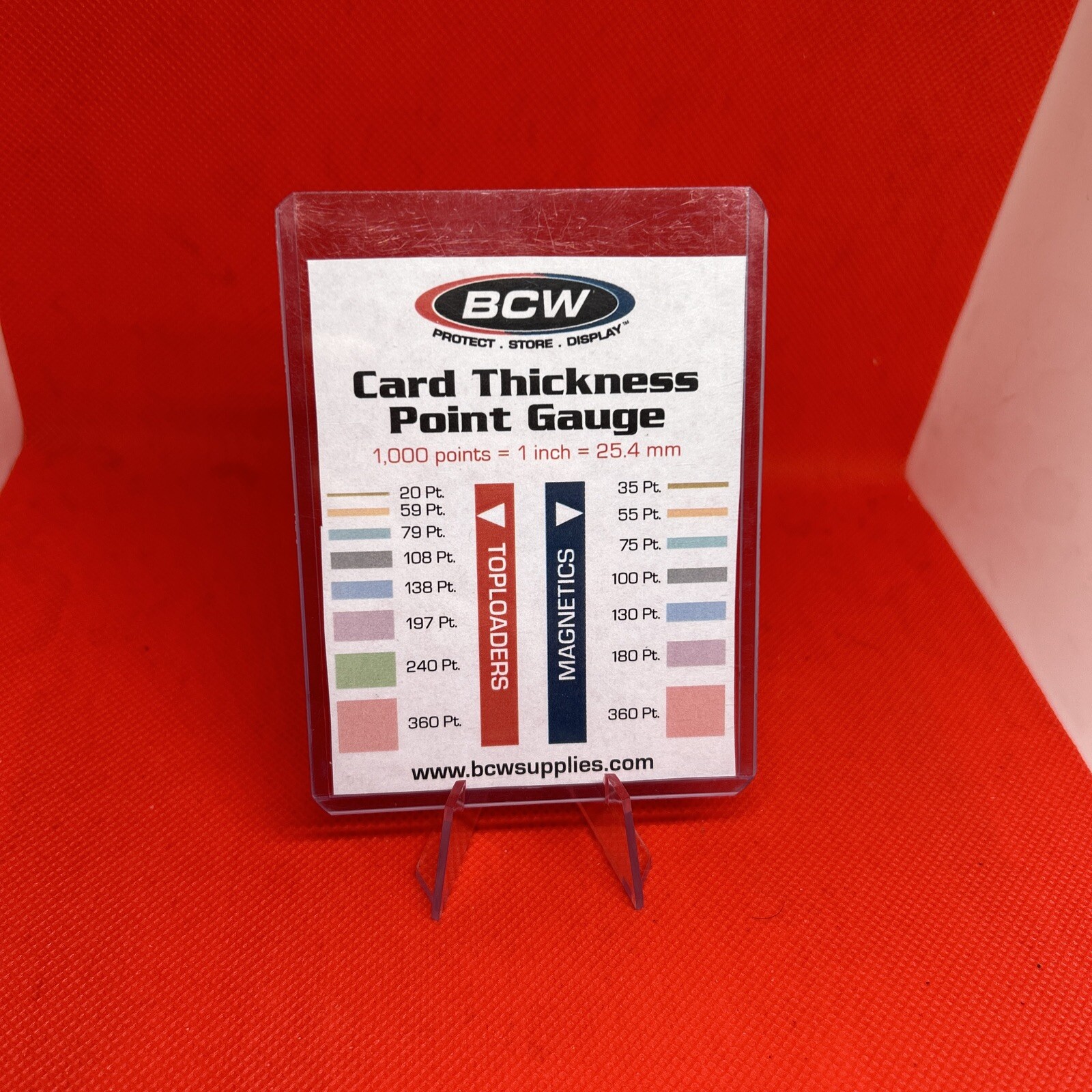 BCW Card Thickness Point Gauge W/ Toploader 20pt-360pt & 35pt-360pt Read