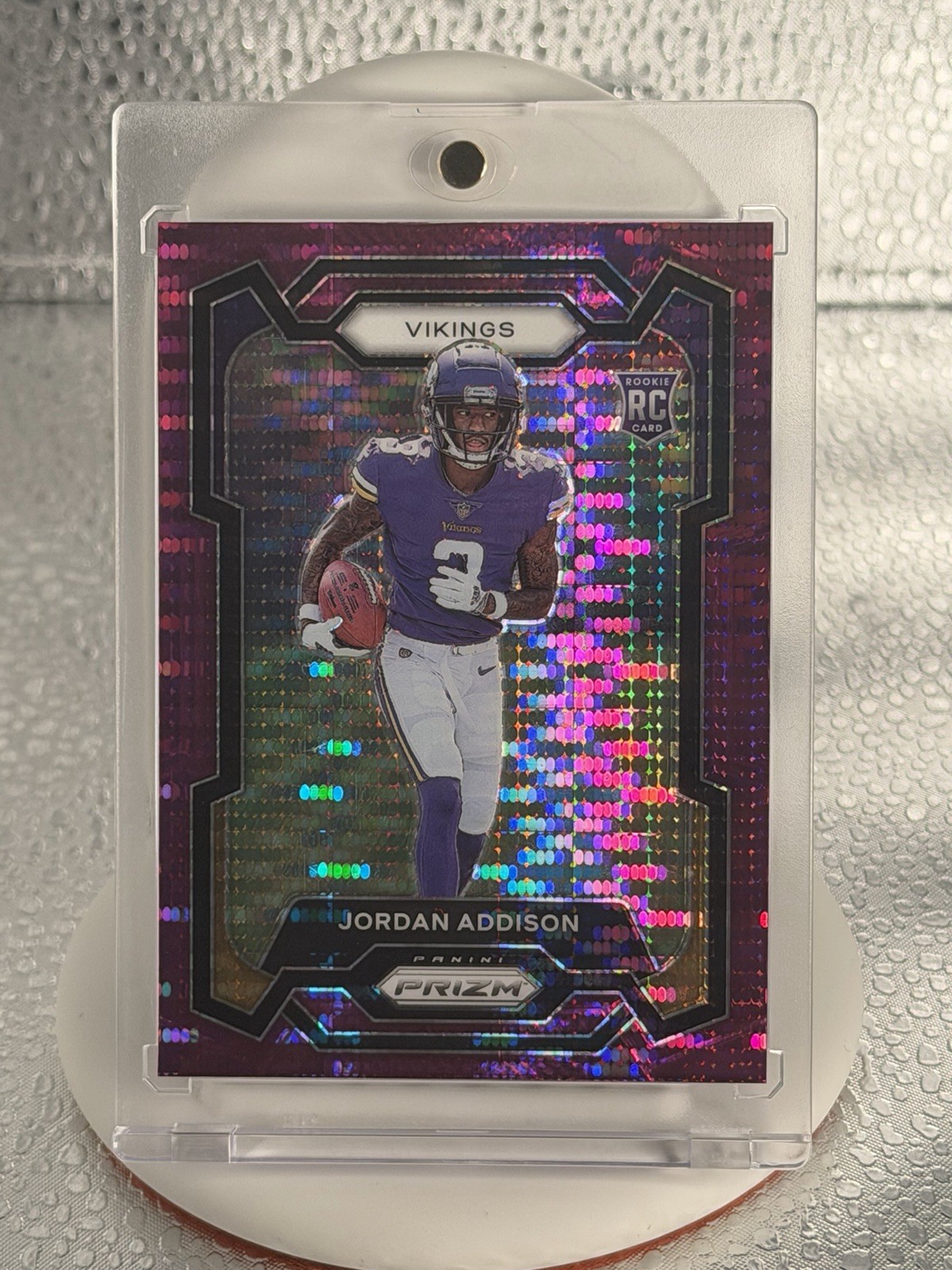 Panini Prizm 2023 Jordan Addison #368 Purple Pulsar Prizm RC Vikings