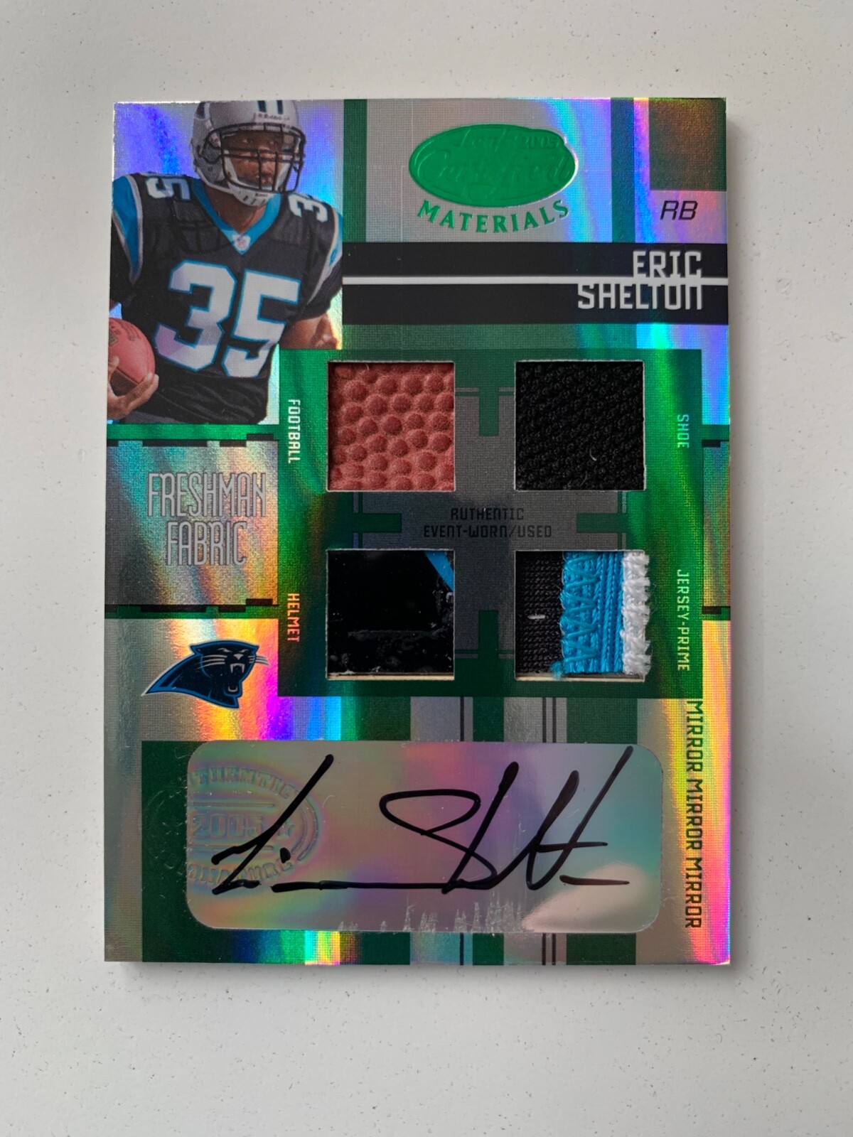 2005 Leaf Certified rc rainbow ERIC SHELTON 1/1 /5 /25/50/150 Carolina Panthers