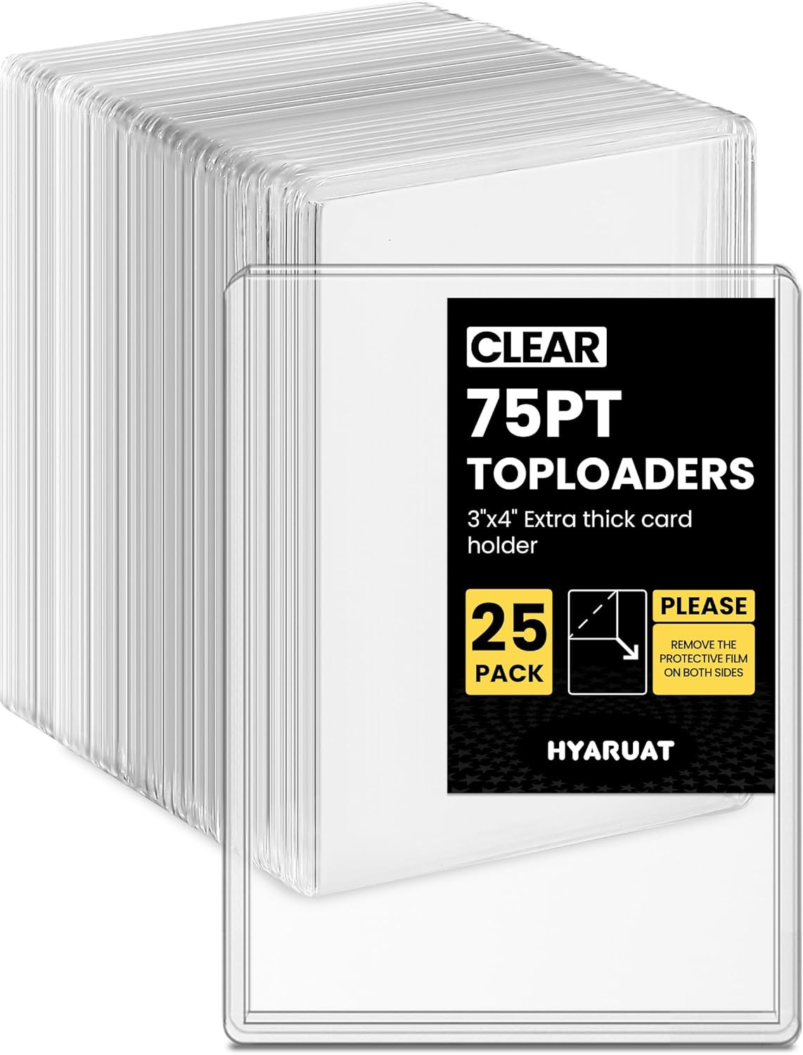 75pt Top Loaders for Cards, 3×4 Extra Thick Holder with Protective Film, Topl…