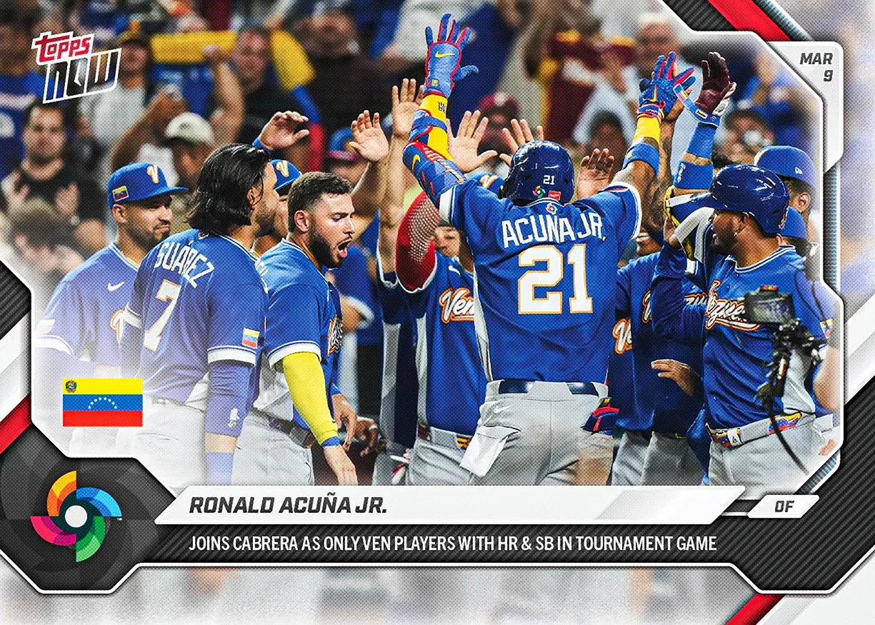 2026 Topps Now WBC WB19 Ronald Acuna Jr. Venezuela Joins Miguel Cabrera