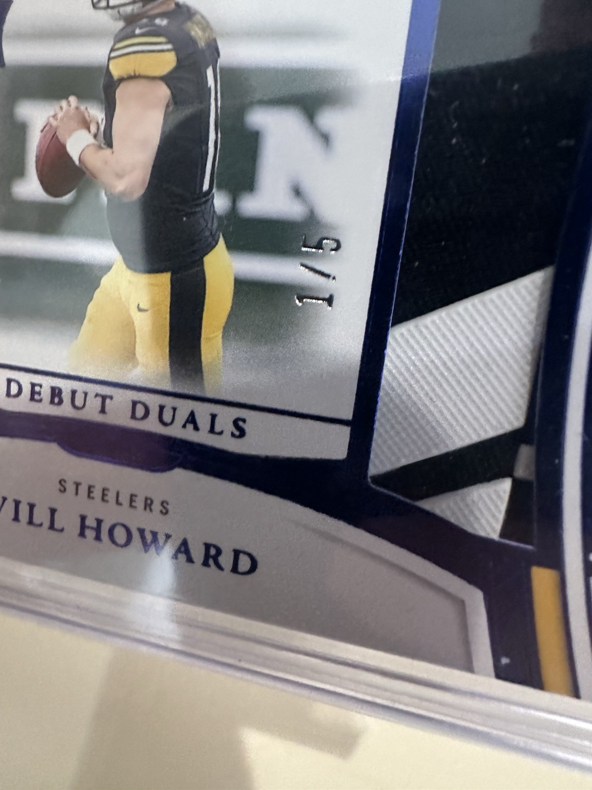 2025 Flawless Will Howard Debut Duals SAPPHIRE 1/5🚨Steelers Rookie🚨eBay 1/1