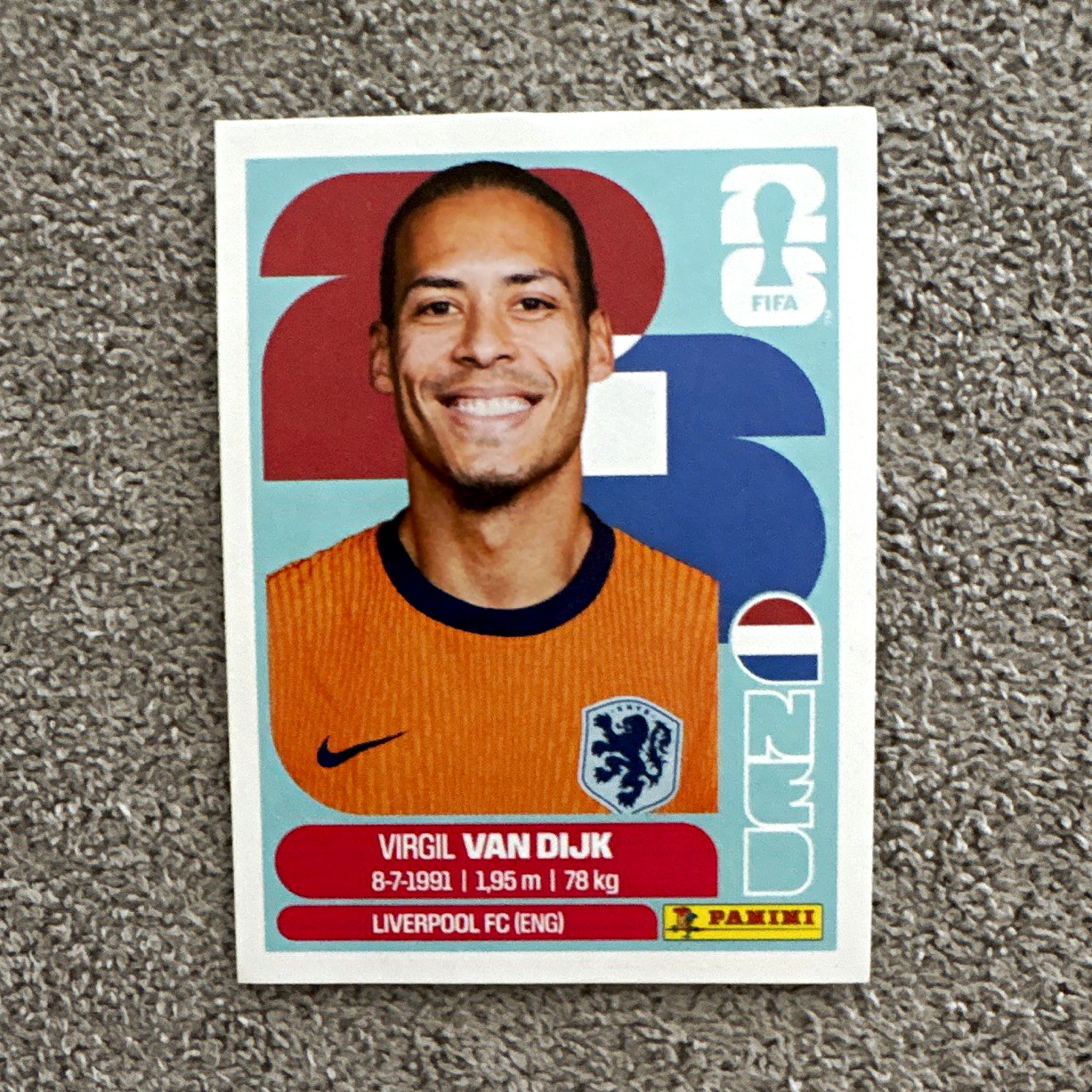 Panini FIFA World Cup 2026 Virgil van Dijk Netherlands Portrait Sticker NED 3