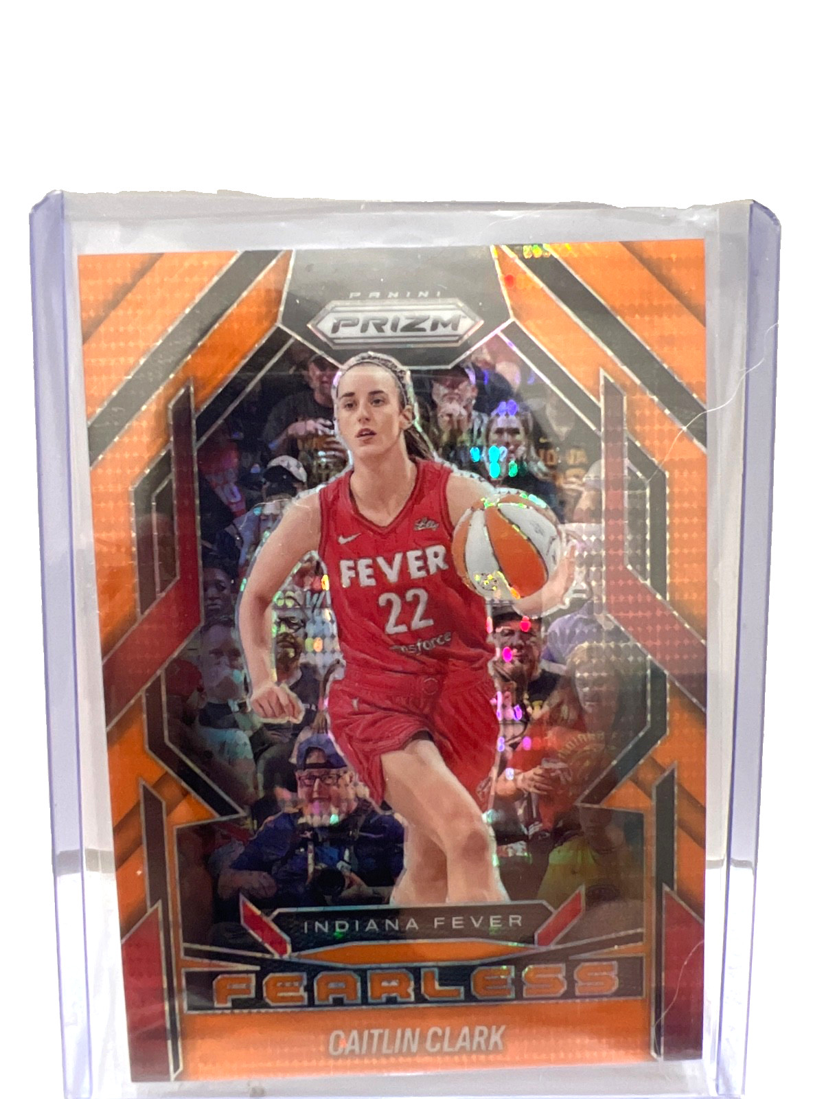 2025 Panini Prizm WNBA Caitlin Clark Fearless Orange Pulsar #7 22/75 Jersey Matc
