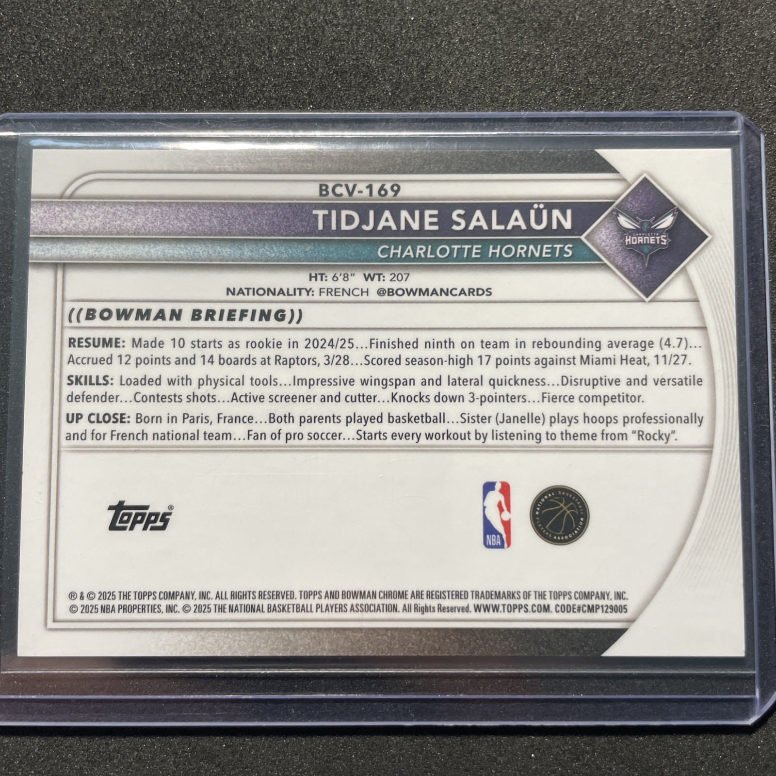2025-26 Bowman – Chrome Tidjane Salaun #BCV-169 orange Geometric Refractor /25