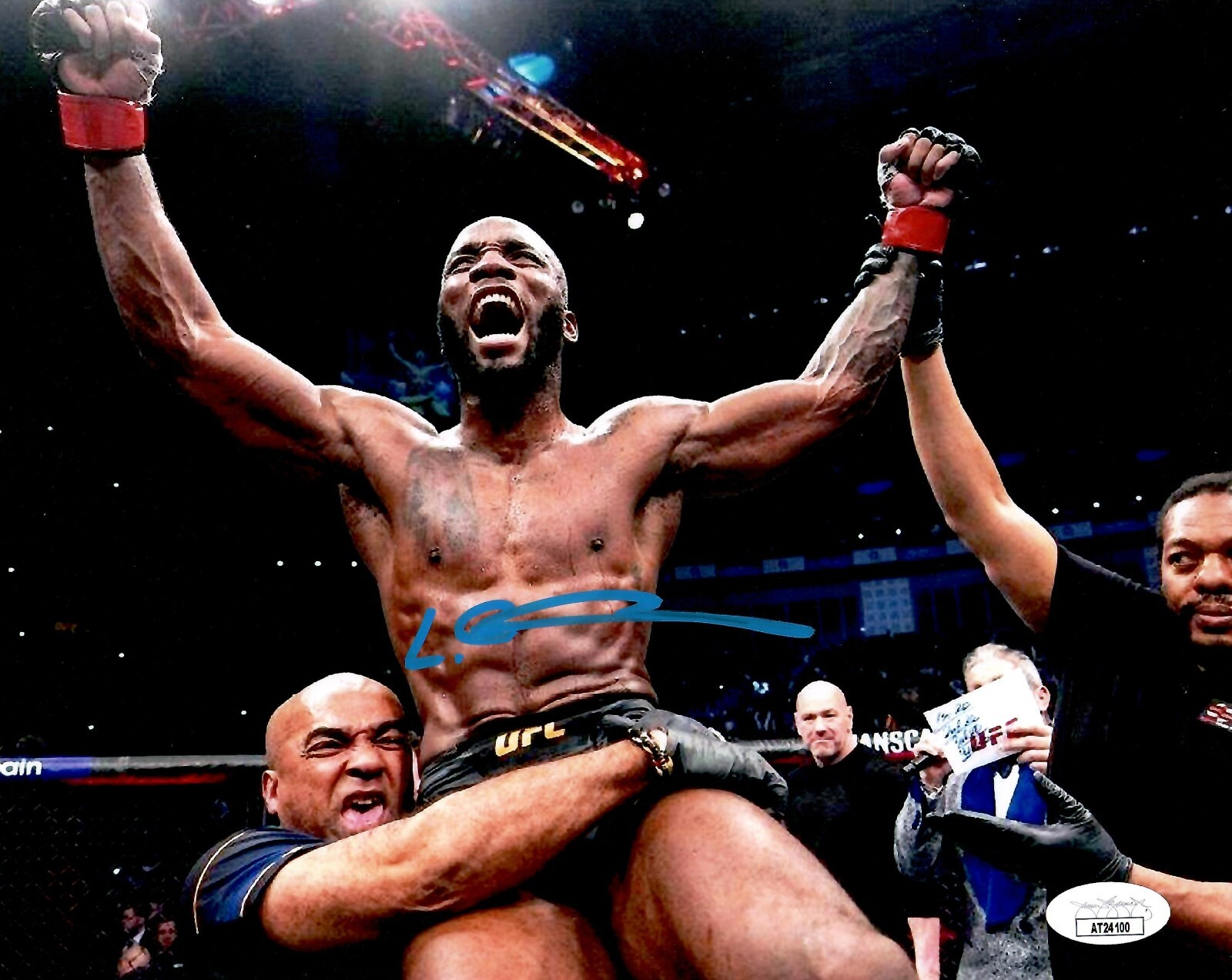 Leon Edwards autographed signed 8×10 photo UFC JSA COA Rocky