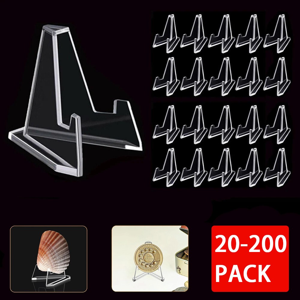 20-200 Packs Trading Card Display Stand Acrylic Coin Picture Sports Cards Holder