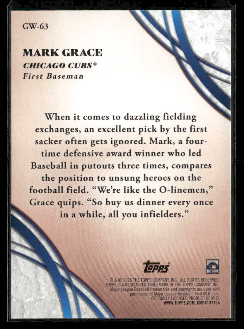 2026 Topps #GW-63 Mark Grace Glove Work