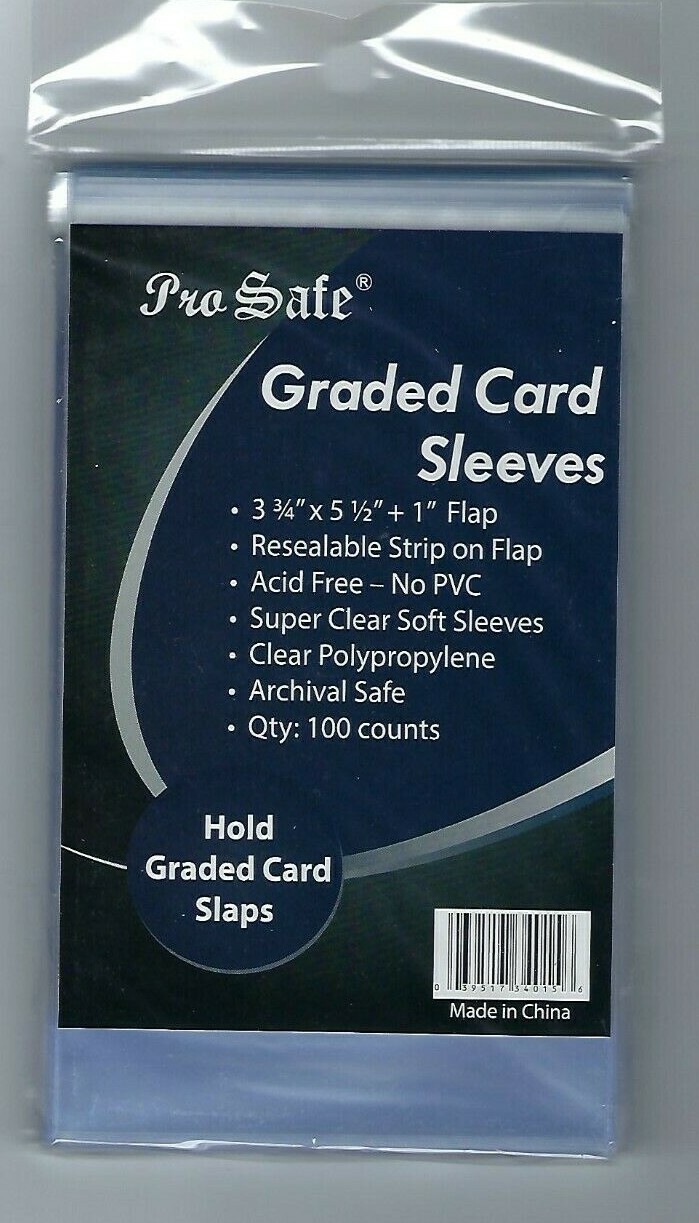 100 Pro safe ReSealable Graded Card Bags Sleeves 1 Pack of 100
