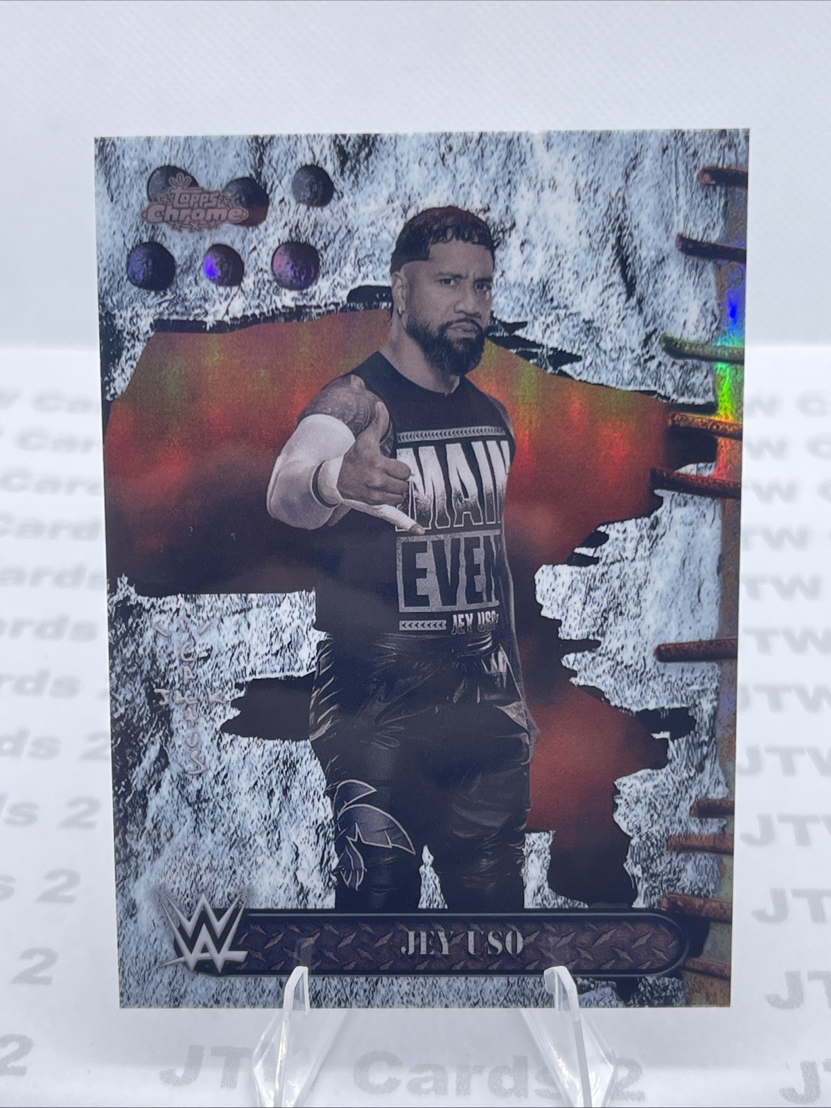 2025 Topps Chrome WWE X Cactus Jack – Jey Uso, Jey Uso #3 White Refractor