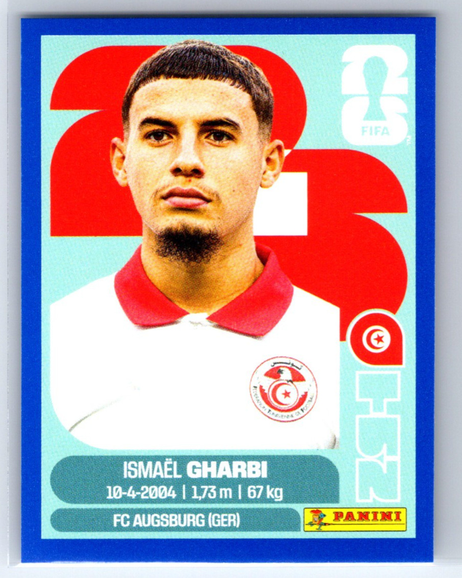 2026 Panini World Cup Sticker Ismael Gharbi Blue Border #TUN18 Tunisia