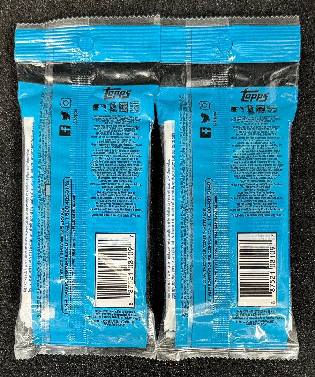 2019 Topps Chrome BASEBALL Value Pack FAT PACK x2 – Sealed Cello