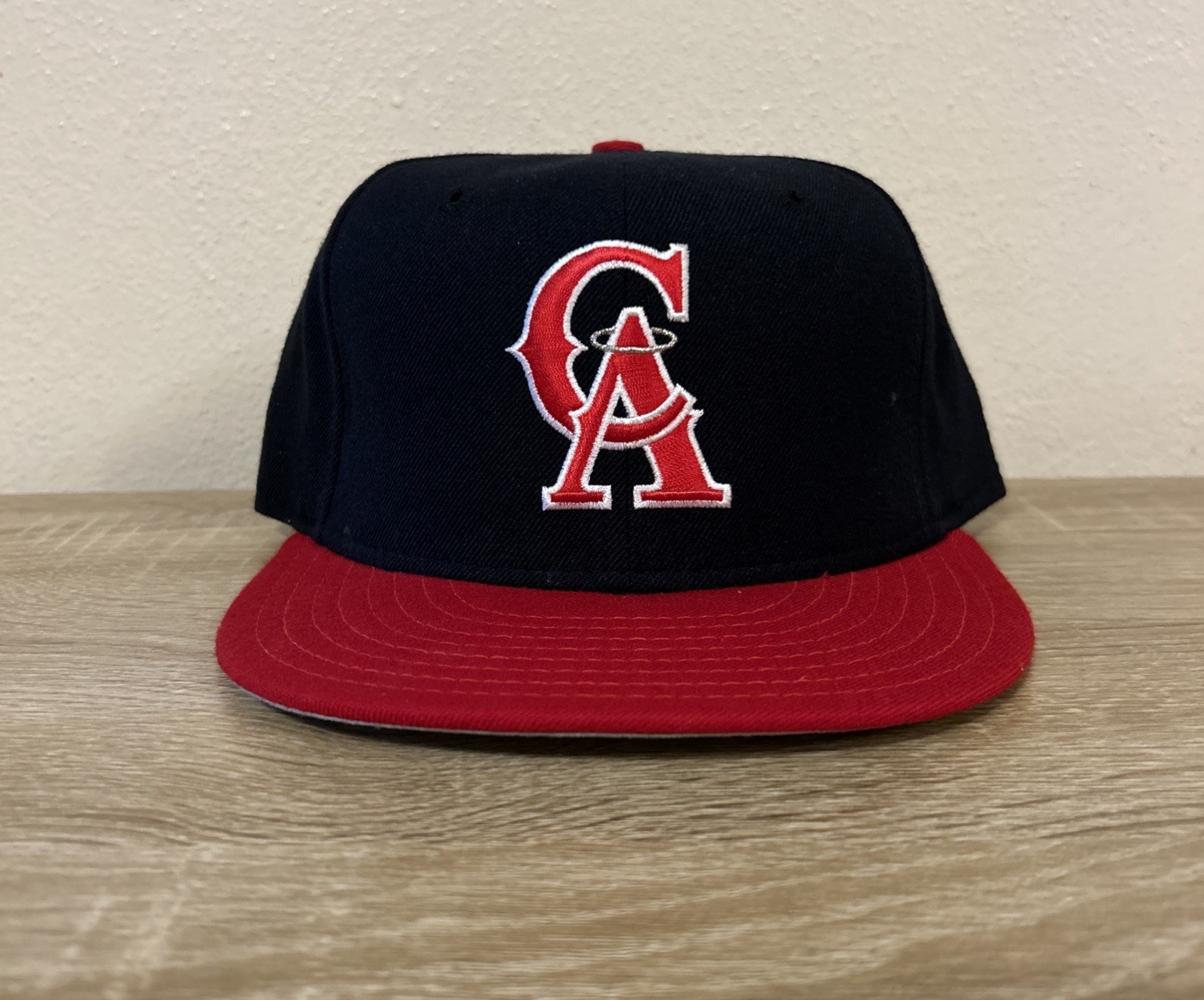 Vintage 90s Anaheim Angels MLB New Era 59/50 Fitted Hat Size 7 3/8 100% Wool