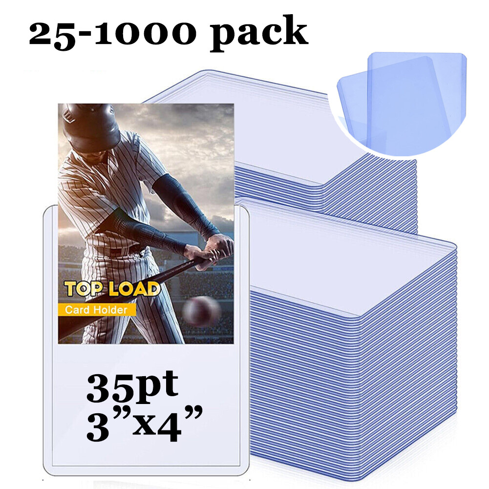 25-1000 3″x4″ Topload Card Holder 35PT Hard Plastic Card Sleeves Trading Cards