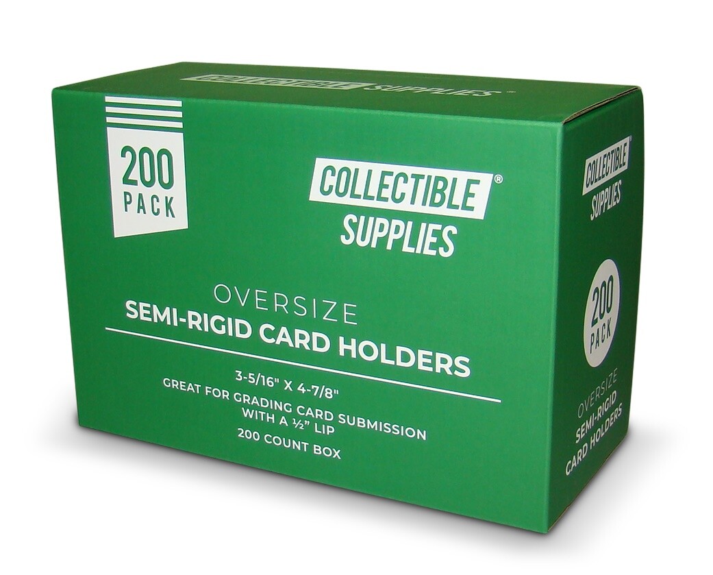 200 TALL Semi-Rigid Card Holders Oversize for sending Graded Cards with 1/2″ Lip