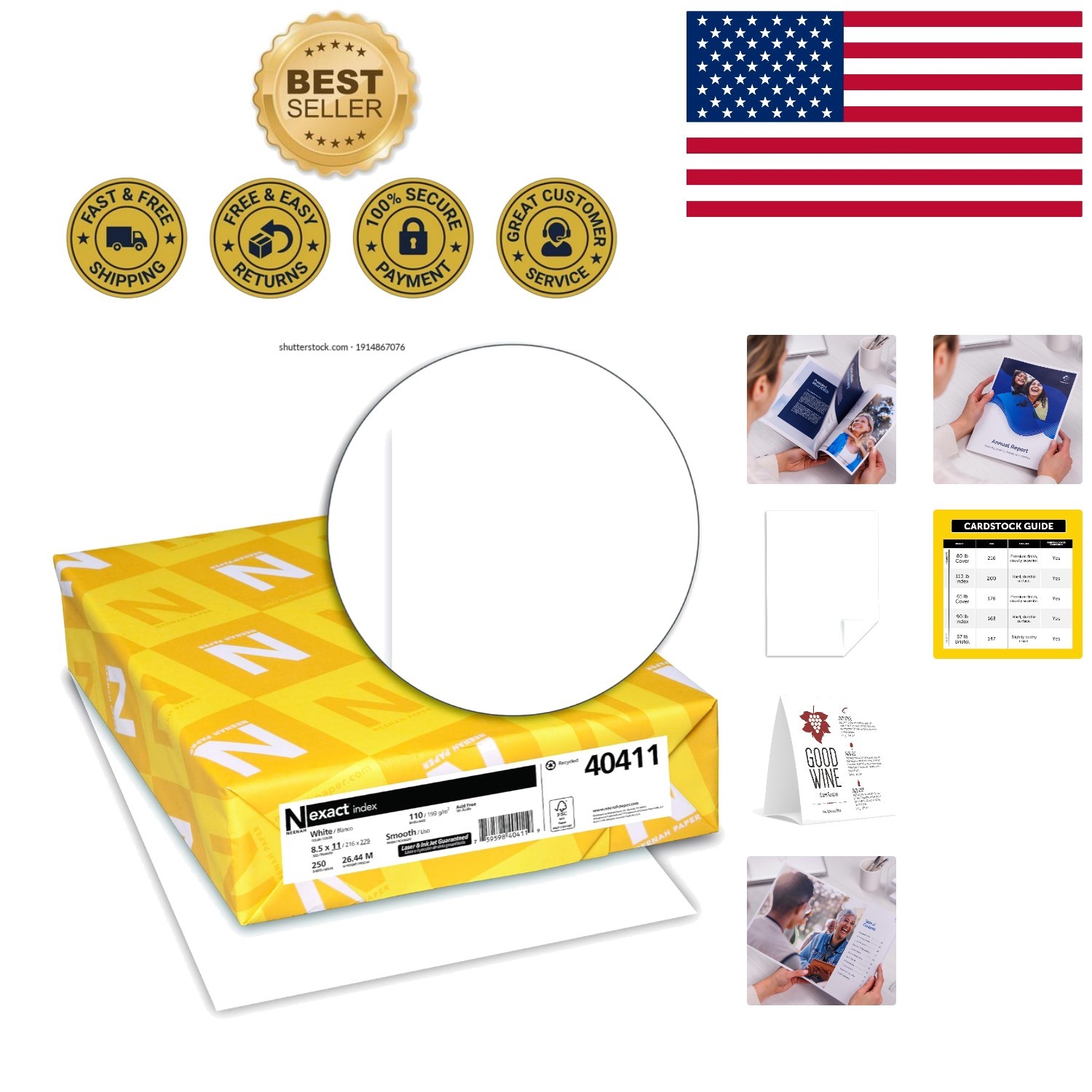 Vibrant Printing Made Easy: 110 lb Cardstock, 94 Bright, 8.5 x 11 – 250 Sheets