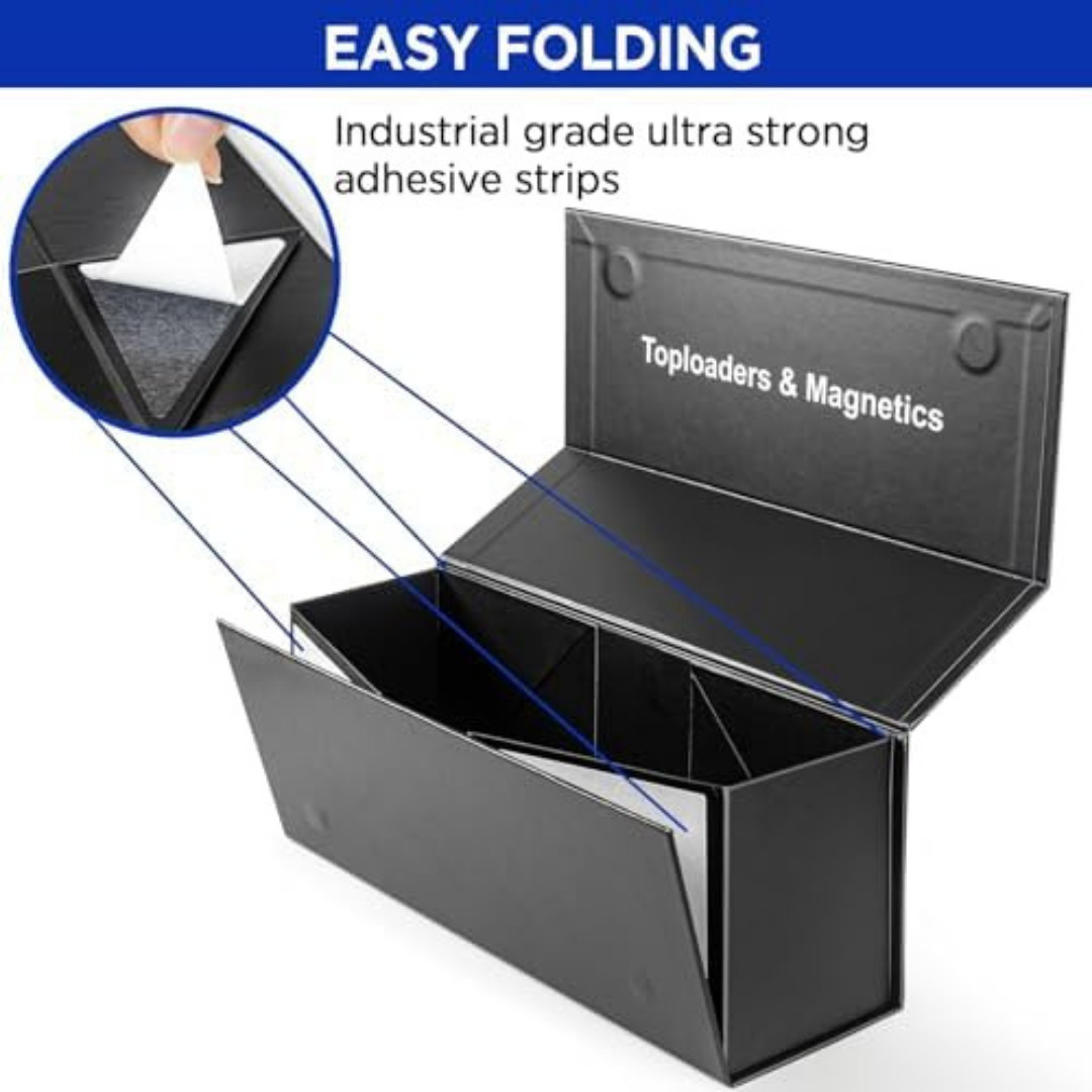 Top Loaders Storage Box for Trading Cards, Vertical Magnetic Closure Sports Card