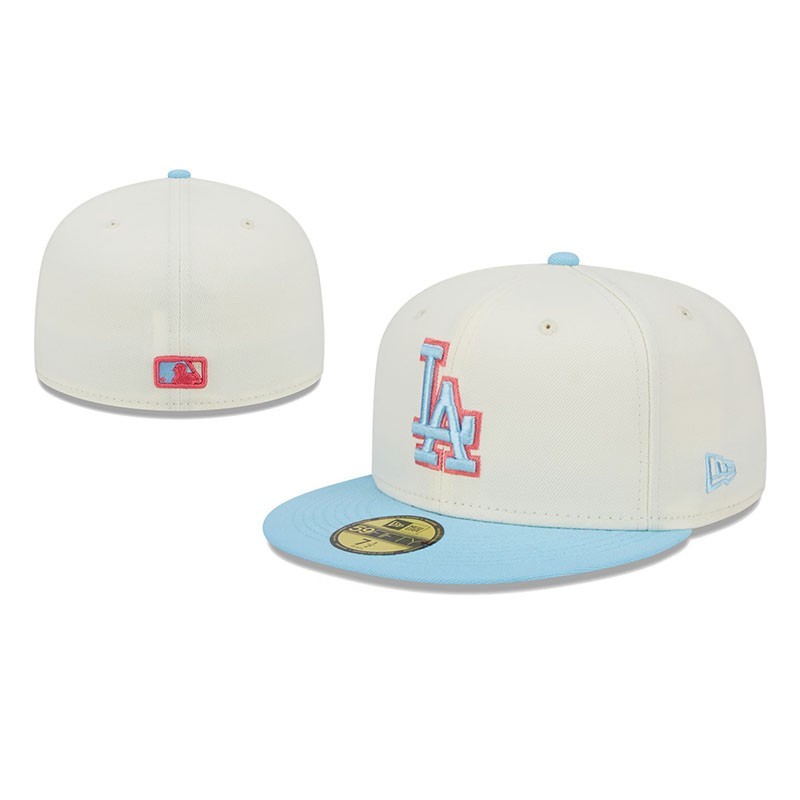Los Angeles Dodgers Hat Fitted LA 59FIFTY Solid Color Series Basic Stitched Cap