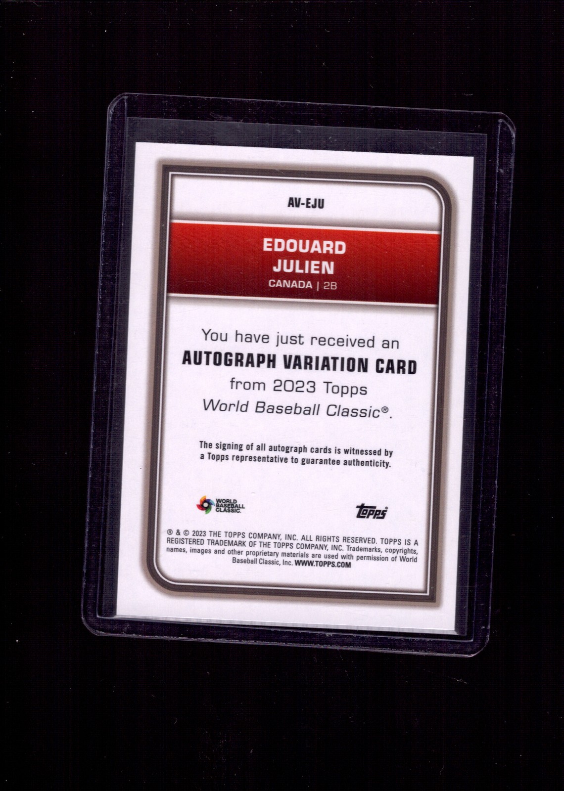 2023 Topps World Baseball Classic #AV-EJU Edouard Julien Autographs