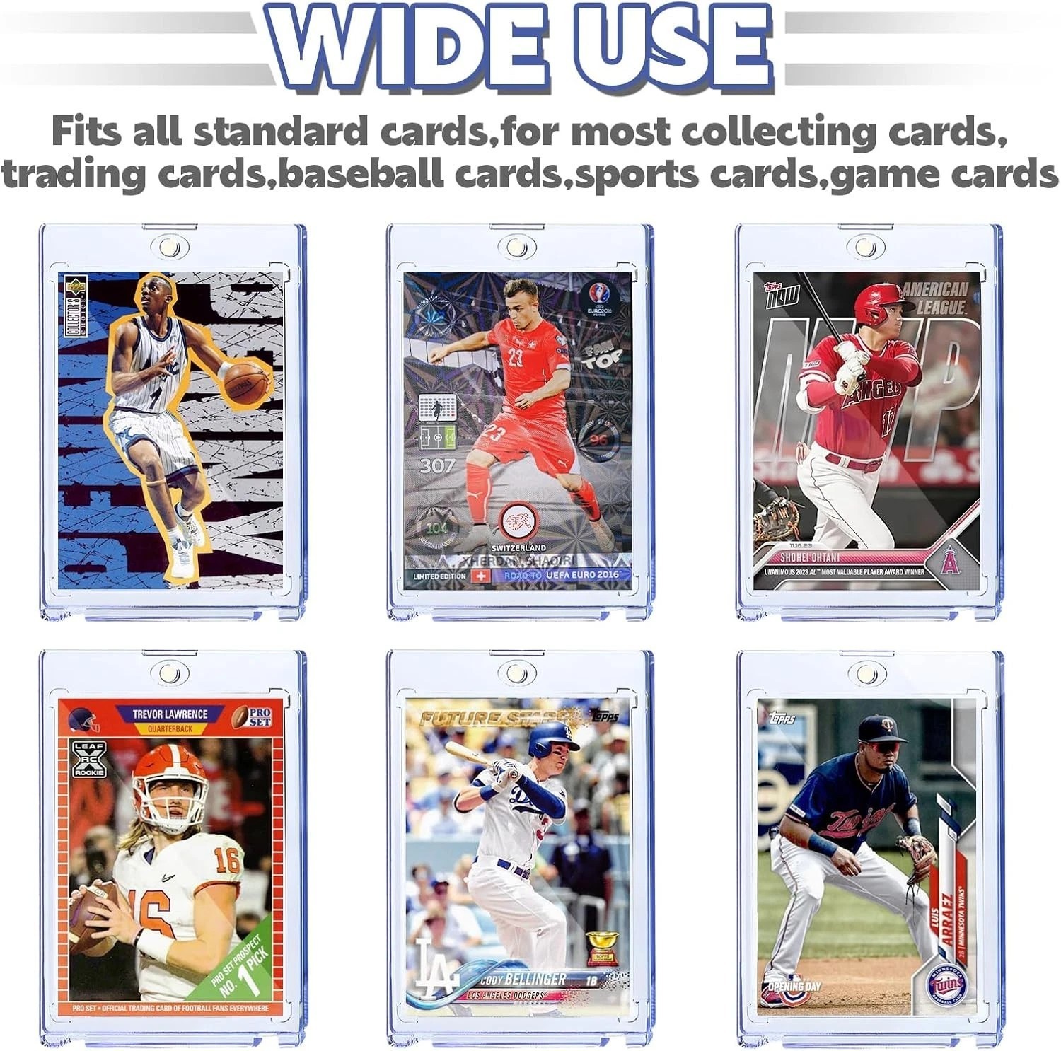 100-Pack Magnetic Card Holders Trading Sports 35pt One-Touch UV Protection Cover