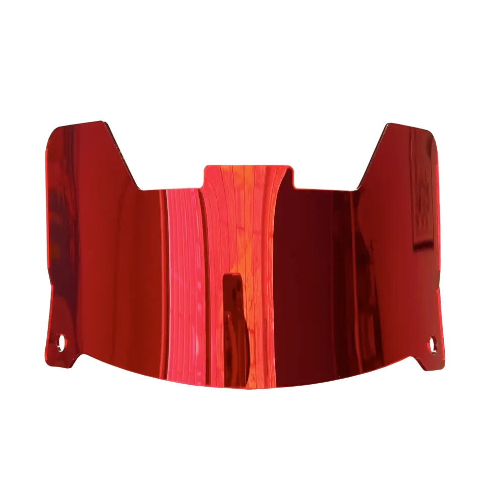 RED MIRROR Full Size Football Flex Helmet Visors With Clips FOR DISPLAY ONLY