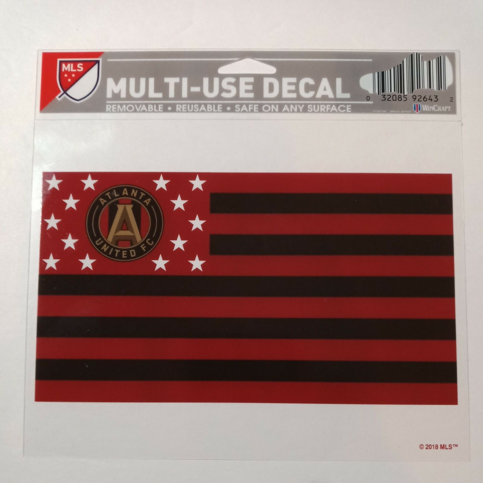 MLS Atlanta United FC Flag Sticker Decal, 14.5×11.5cm, peel and paste