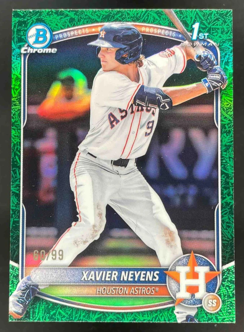 2025 Bowman Draft Chrome Green Grass Refractor #BDC-2 Xavier Neyens RC /99